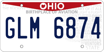 OH license plate GLM6874
