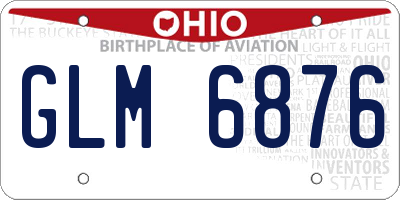OH license plate GLM6876