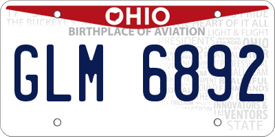 OH license plate GLM6892