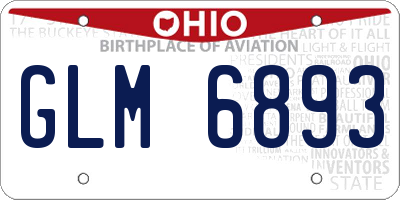 OH license plate GLM6893