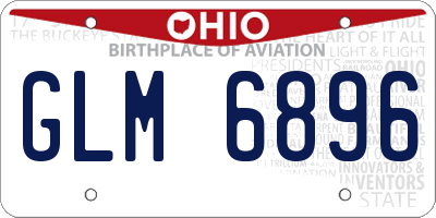 OH license plate GLM6896