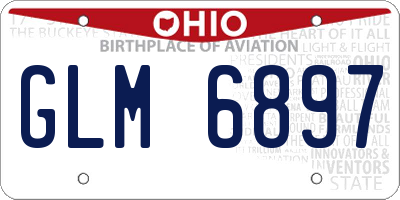 OH license plate GLM6897