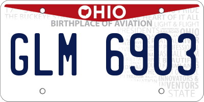 OH license plate GLM6903
