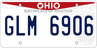 OH license plate GLM6906