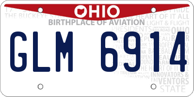 OH license plate GLM6914