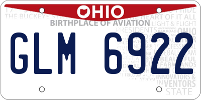 OH license plate GLM6922