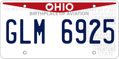 OH license plate GLM6925