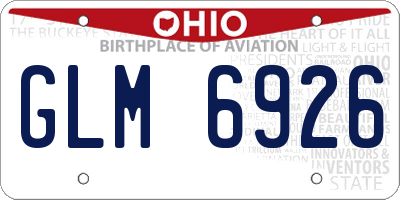 OH license plate GLM6926
