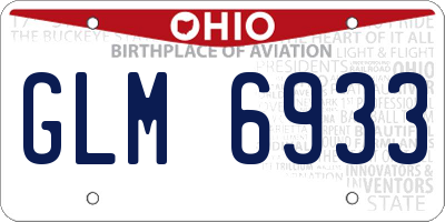 OH license plate GLM6933