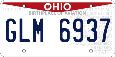 OH license plate GLM6937