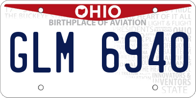 OH license plate GLM6940
