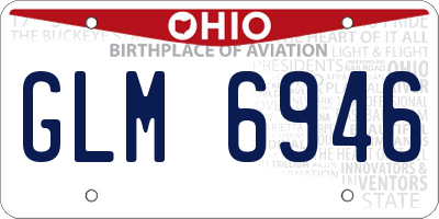 OH license plate GLM6946