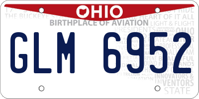OH license plate GLM6952