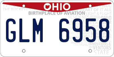 OH license plate GLM6958