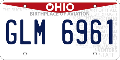 OH license plate GLM6961