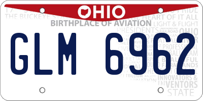 OH license plate GLM6962