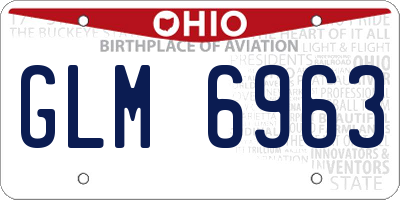 OH license plate GLM6963