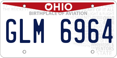 OH license plate GLM6964