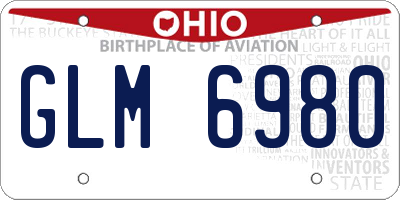 OH license plate GLM6980