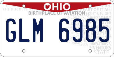 OH license plate GLM6985
