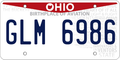 OH license plate GLM6986