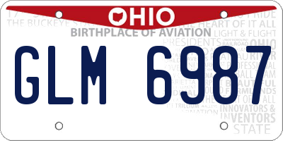 OH license plate GLM6987