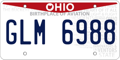 OH license plate GLM6988