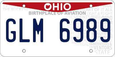 OH license plate GLM6989