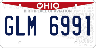 OH license plate GLM6991