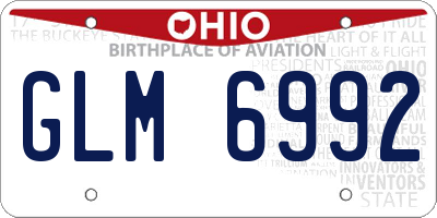 OH license plate GLM6992