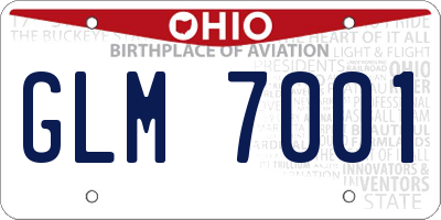 OH license plate GLM7001