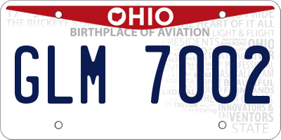 OH license plate GLM7002