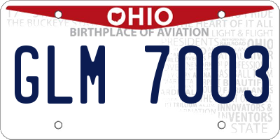 OH license plate GLM7003