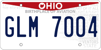 OH license plate GLM7004