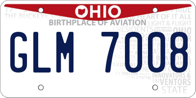 OH license plate GLM7008