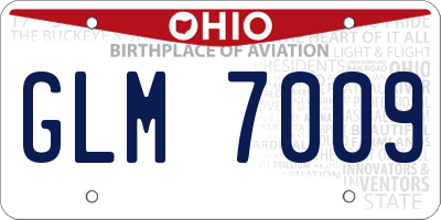 OH license plate GLM7009
