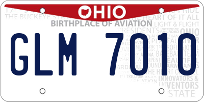 OH license plate GLM7010