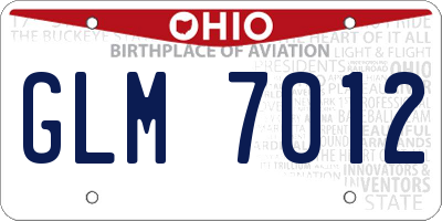 OH license plate GLM7012