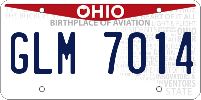 OH license plate GLM7014
