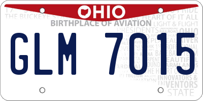 OH license plate GLM7015