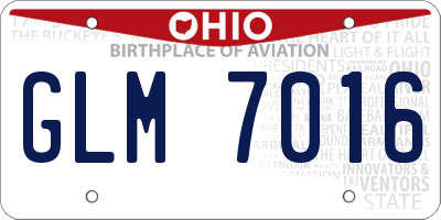 OH license plate GLM7016