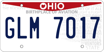 OH license plate GLM7017