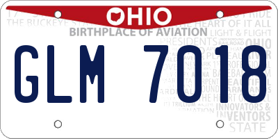 OH license plate GLM7018