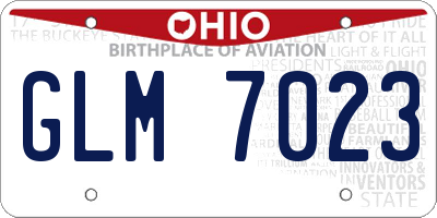 OH license plate GLM7023