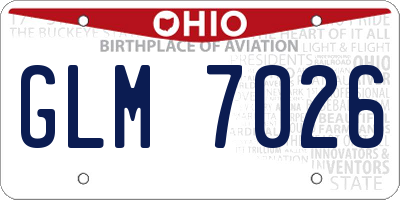 OH license plate GLM7026