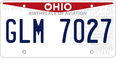 OH license plate GLM7027
