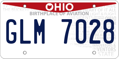 OH license plate GLM7028
