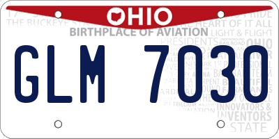 OH license plate GLM7030