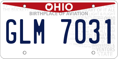 OH license plate GLM7031