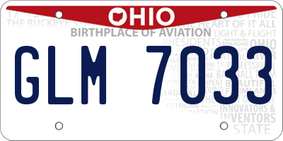 OH license plate GLM7033